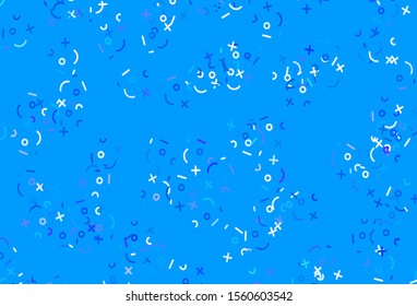 Light Blue, Yellow vector texture with mathematic symbols. Colored mathematic signs with gradient on white background. Pattern for ad, booklets, leaflets of education.