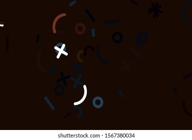 Light Blue, Yellow vector texture with mathematic symbols. Abstract illustration with colored algebra signs. Template for landing page of typography.