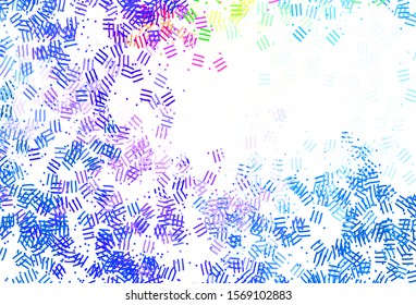 Light Blue, Yellow vector texture with colored lines, dots. Lines on blurred abstract background with gradient. Pattern for ad, booklets, leaflets.