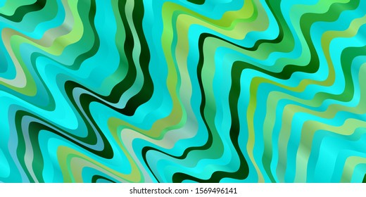 Light Blue, Yellow vector texture with curves. Colorful abstract illustration with gradient curves. Template for your UI design.