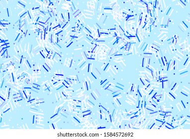 Light Blue, Yellow vector texture with colored lines, dots. Colorful shining illustration with lines on abstract template. Pattern for ads, posters, banners.