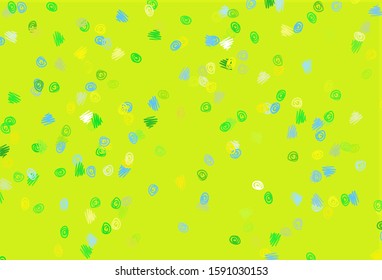 Light Blue, Yellow vector texture with disks. Beautiful colored illustration with blurred circles in nature style. Design for posters, banners.