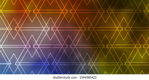 Light Blue, Yellow vector texture with triangular style. Decorative design in abstract style with triangles. Template for landing pages.