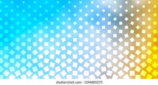 Light Blue, Yellow vector texture in rectangular style. Colorful illustration with gradient rectangles and squares. Best design for your ad, poster, banner.