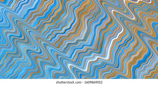 Light Blue, Yellow vector texture with curves. Bright illustration with gradient circular arcs. Design for your business promotion.