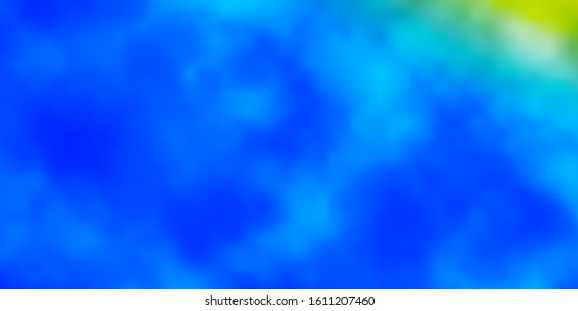 Light Blue, Yellow vector texture with cloudy sky. Colorful illustration with abstract gradient clouds. Pattern for your booklets, leaflets.