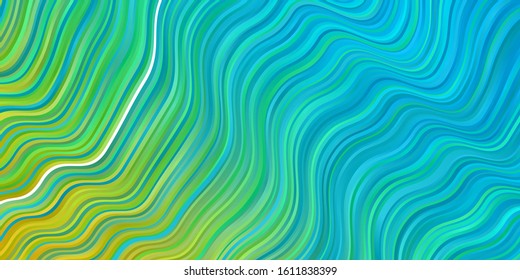 Light Blue, Yellow vector texture with curves. Bright illustration with gradient circular arcs. Best design for your posters, banners.