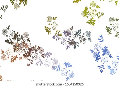 Light Blue, Yellow vector texture with abstract forms. Colorful chaotic forms with gradient in modern style. Modern design for your business card.