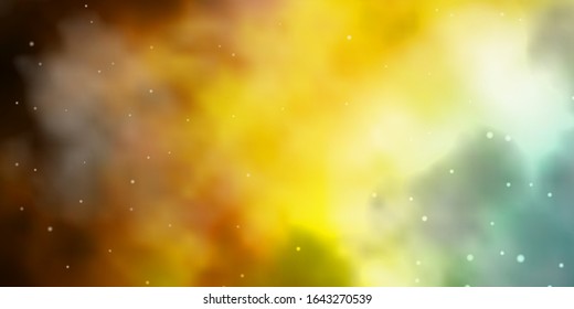 Hellblau, gelbe Vektorillustration mit schönen Sternen. Farbige Illustration mit abstrakten Farbverlauf-Sternen. Muster für Webseiten, Landing-Seiten.