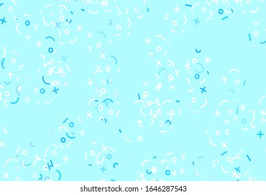 Light Blue, Yellow vector texture with mathematic symbols. Colored mathematic signs with gradient on white background. Smart design for university advert.