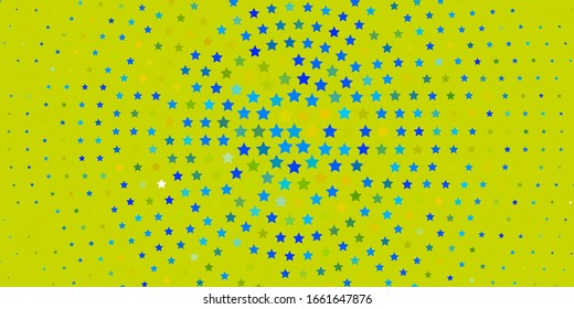 Light Blue, Yellow vector texture with beautiful stars. Blur decorative design in simple style with stars. Theme for cell phones.