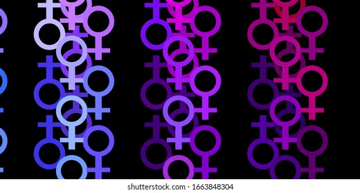 Light Blue, Yellow vector texture with women's rights symbols. Colorful feminism symbols with a gradient in modern style. Best design to show the power of women.