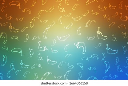 Light Blue, Yellow vector texture with hot peppers. Illustration with set of fresh peppers in doodle style. Pattern for menu of cafes, bars, restaurants.