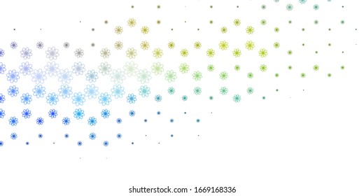 Light Blue, Yellow vector texture with wry lines. Bright sample with colorful bent lines, shapes. Template for cellphones.