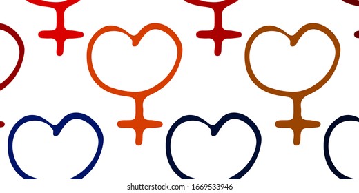 Light Blue, Yellow vector texture with women's rights symbols. Simple design in abstract style with women’s rights activism. Best design to show the power of women.