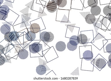 Hellblau, gelbe Vektorillustration Textur mit Poly-Stil mit Kreise, Würfel. Illustration mit farbigen Kreisen, Dreiecken, Quadraten. Vorlage für Bildschirmhintergründe.
