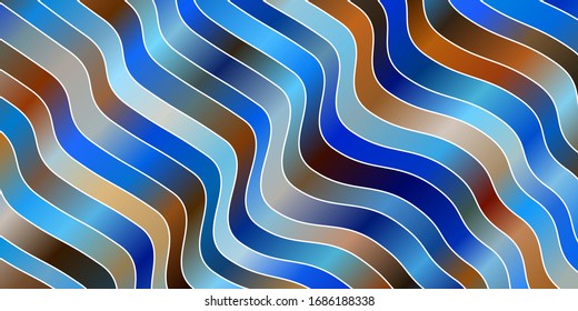 Light Blue, Yellow vector texture with wry lines. Colorful illustration in abstract style with bent lines. Pattern for commercials, ads.