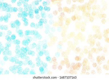 Light Blue, Yellow vector texture with disks, lines. Modern abstract illustration with colorful dots, lines. Pattern for ads, leaflets.