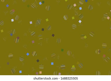 Azul claro, textura vectorial amarilla con estilo poly con círculos, cubos. Ilustración de degradado abstracta con círculos, triángulos, cubos. Patrón para sitios web.