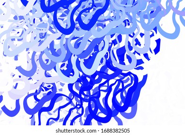 Light Blue, Yellow vector texture with curved lines. Creative illustration in halftone style with gradient. Template for cell phone screens.