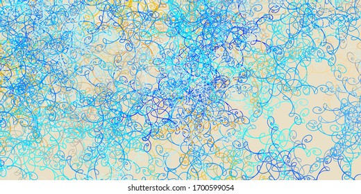 Light Blue, Yellow vector texture with curves. Brand new colorful illustration with bent lines. Best design for your posters, banners.