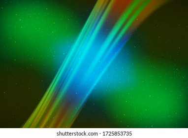 Light Blue, Yellow vector texture with milky way stars. Glitter abstract illustration with colorful cosmic stars. Pattern for astronomy websites.