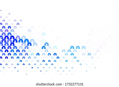 Light Blue, Yellow vector texture with rainbows, clouds. Colorful symbols of colorful rainbow in love style. Sketch for fun designs.