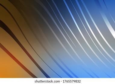 Light Blue, Yellow vector texture with curved lines. Colorful illustration in abstract style with gradient. New composition for your brand book.