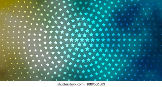 Light Blue, Yellow vector texture with beautiful stars. Decorative illustration with stars on abstract template. Pattern for wrapping gifts.