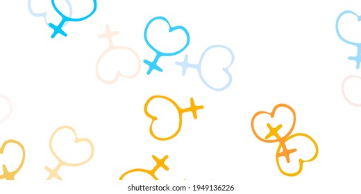 Light Blue, Yellow vector texture with women's rights symbols. Simple design in abstract style with women’s rights activism. Best design to show the power of women.