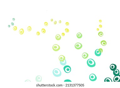 Light Blue, Yellow vector texture with disks. Beautiful colored illustration with blurred circles in nature style. Pattern for beautiful websites.