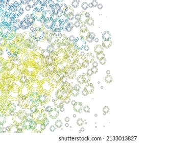 Light Blue, Yellow vector texture with disks. Illustration with set of shining colorful abstract circles. Pattern for beautiful websites.