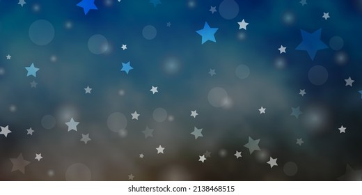 Light Blue, Yellow vector texture with circles, stars. Colorful illustration with gradient dots, stars. Template for business cards, websites.