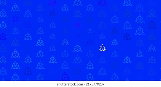 Light Blue, Yellow vector texture with religion symbols. Retro design in abstract style with witchcraft forms. Simple design for occult depiction.