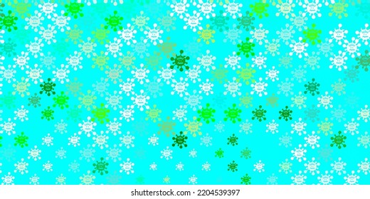 Light Blue, Yellow vector texture with disease symbols. Simple design in abstract style with infection forms. Design for biohazard warning.