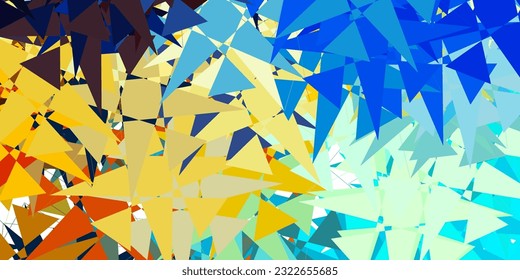 Hellblau, gelbe Vektorstruktur mit zufälligen Dreiecken. Hervorragende abstrakte Illustration mit einer Reihe von bunten Dreiecken. Landing-Page-Material.