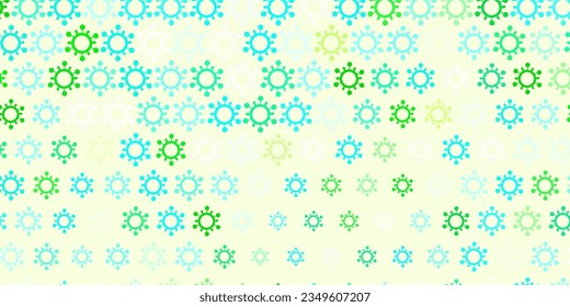 Light blue, yellow vector texture with disease symbols. Simple design in abstract style with infection forms. Best design for quarantine events.