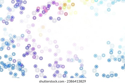 Light Blue, Yellow vector texture with disks. Glitter abstract illustration with blurred drops of rain. Pattern for beautiful websites.