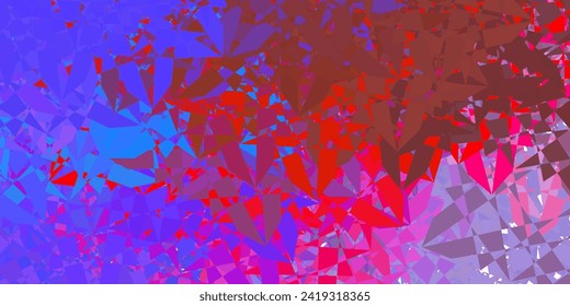 Azul claro, textura vectorial amarilla con triángulos aleatorios. Ilustración abstracta sobresaliente con una gama de triángulos coloridos. Diseño para sus fondos de escritorio.