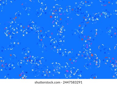 Light Blue, Yellow vector texture with mathematic symbols. Colored mathematic signs with gradient on white background. Pattern for posters, banners of math books.