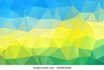 Light Blue, Yellow vector triangle mosaic pattern. Geometric illustration in Origami style with gradient.  Triangular pattern for your business design.