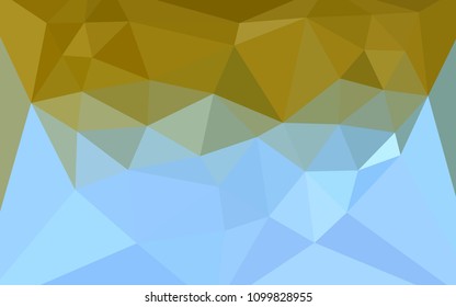 Light Blue, Yellow vector triangle mosaic cover with a heart in a centre. Modern abstract illustration with triangles. Triangular pattern for your design.