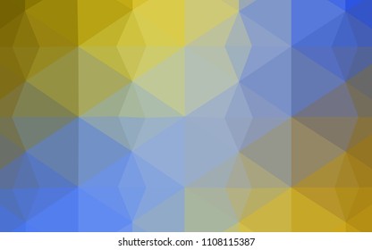 Light Blue, Yellow vector triangle mosaic cover. Creative illustration in halftone style with triangles. Brand new design for your business.