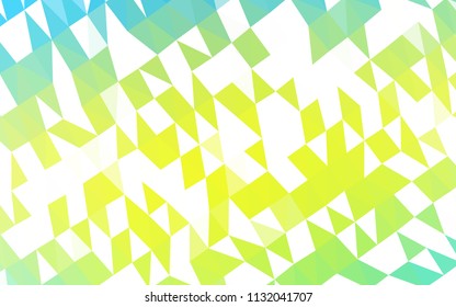 Light Blue, Yellow vector triangle mosaic template. Shining colored illustration in a Brand new style. Triangular pattern for your business design.