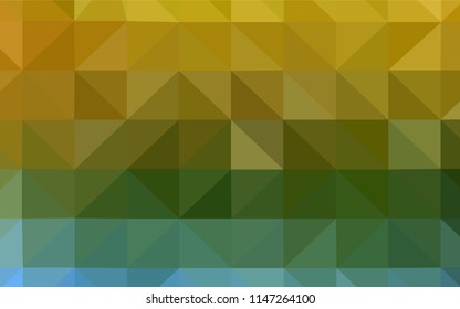 Light Blue, Yellow vector triangle mosaic template. Geometric illustration in Origami style with gradient.  Best triangular design for your business.