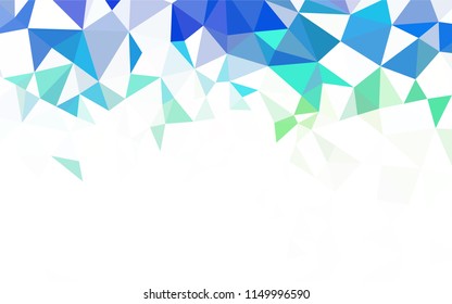 Light Blue, Yellow vector triangle mosaic template. Elegant bright polygonal illustration with gradient. A completely new design for your leaflet.