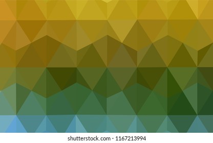 Light Blue, Yellow vector triangle mosaic texture. Creative geometric illustration in Origami style with gradient. A new texture for your web site.
