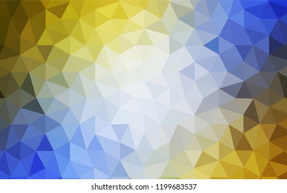 Light Blue, Yellow vector triangle mosaic texture. Geometric illustration in Origami style with gradient.  Polygonal design for your web site.