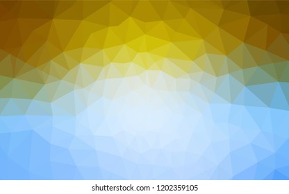 Light Blue, Yellow vector triangle mosaic cover. Triangular geometric sample with gradient.  Textured pattern for your backgrounds.