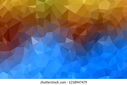 Light Blue, Yellow vector triangle mosaic cover. Shining polygonal illustration, which consist of triangles. New template for your brand book.